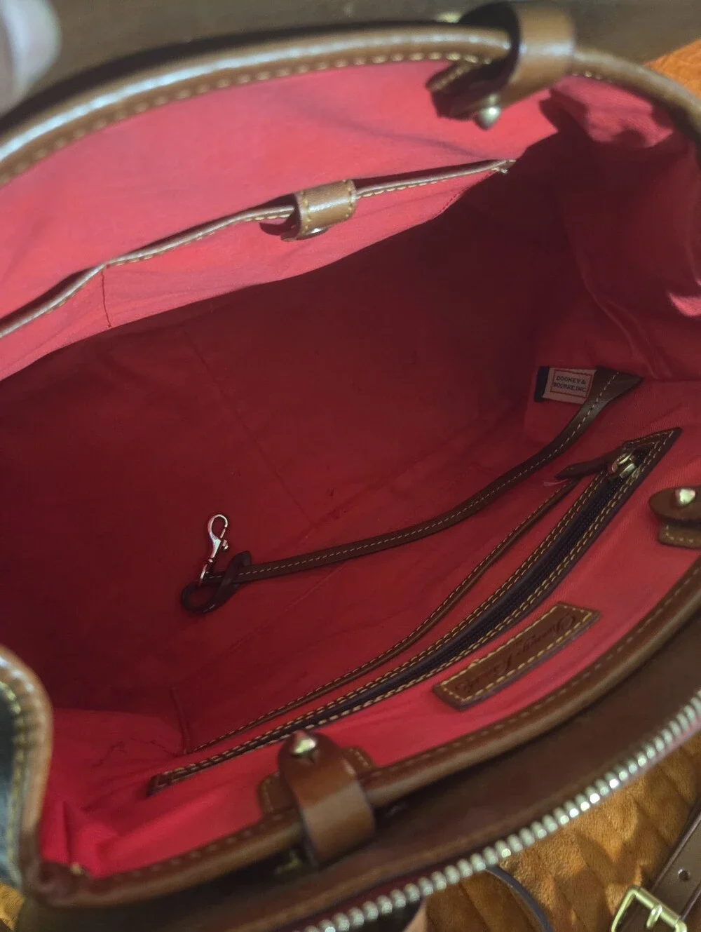 Vintage 1996 Dooney & Bourke Black Brown Leather Satchel